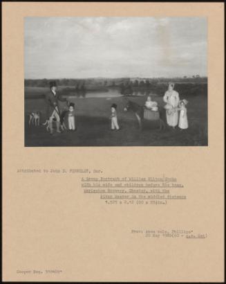 A Group Portrait Of William Hilton Cooke With His Wife And Children Before His Home, Worleston Rookery, Chester, With The River Weaver In The Middle Distance