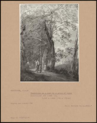 Travellers On A Road By A Grove Of Trees