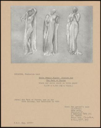 Three Female Figure Studies For The Bath Of Psyche