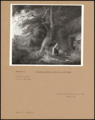 Peasants Under A Tree By A Cottage