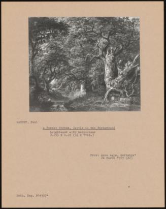 A Forest Stream, Cattle in the Foreground