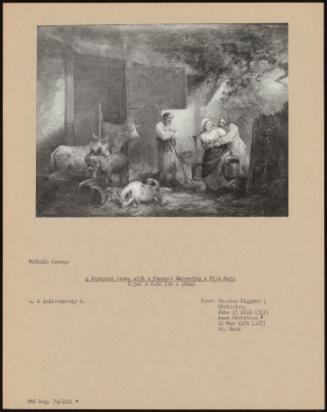 A Farmyard Scene With A Peasant Embracing A Milk Maid