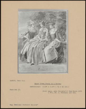 Three Young Women in a Garden.