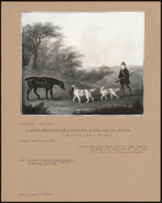 A Wooded Landscape with a Sportsman, a Pony, and Two Setters.