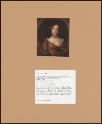 Portrait Of A Lady, Possibly Laetitia Cheke, In Brown, In A Sculpted Cartouche