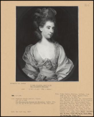 A Lady in Pink, Said to Be Mrs Elizabeth Sheridan