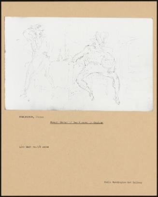 Pencil Sketch Of Two Figures In Costume