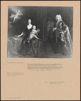 Sir Nathaniel Curzon, 4th Bt. (1675-1758) His Wife Mary Assheton (Died 1776) Holding Their Surviving Son Nathaniel (Who Became The 1st Baron Scarsdale In 1761)