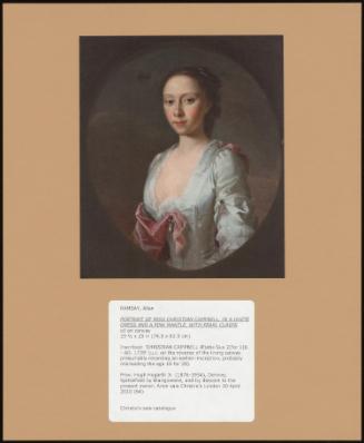 Portrait Of Miss Christian Campbell, In A White Dress And A Pink Mantle, With Pearl Clasps