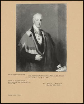 Lord Bessborough Wearing the of St. Patrick