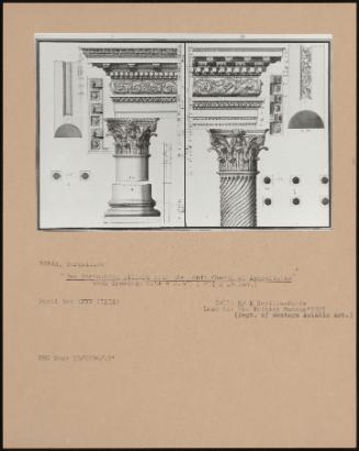 two Corinthian Pillars Near The Ionic Church At Aphrodisias