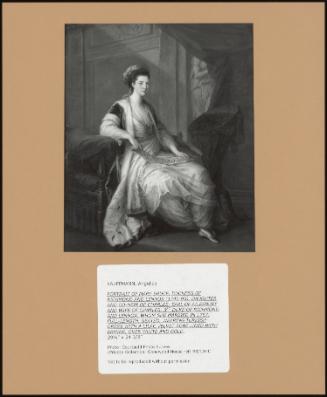 Portrait Of Mary Bruce, Duchess Of Richmond And Lennox (1740-95), Daughter And Co-Heir Of Charles, Earl Of Ailesbury And Wife Of Charles, 3rd Duke Of Richmond And Lennox, Whom She Married In 1757; Full-Length, Seated, Wearing Turkish Dress With A Lilac Velvet Robe Lined With Ermine, Over White And Gold.