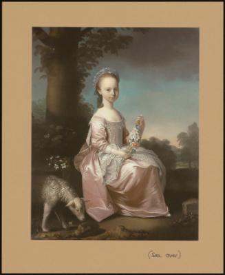 Portrait Of Margaret Smith Of Cotescue, Holding A Garland Of Flowers, In A Landscape With Sheep