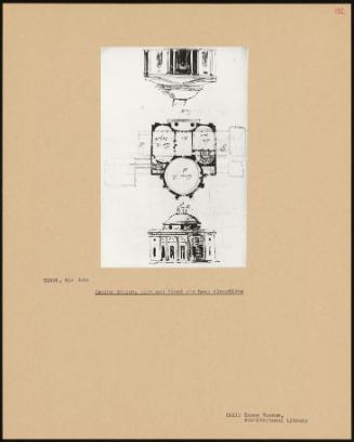 Casino Design, Plan And Front And Back Elevations