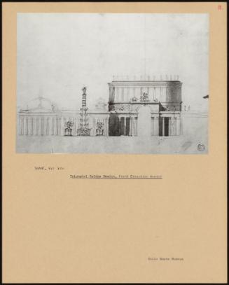 Triumphal Bridge Design, Front Elevation Sketch