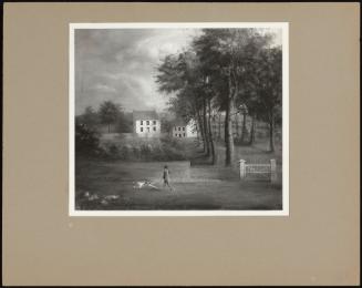 A Sportsman With A Pointer On A Road Near A Country House