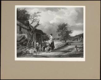 Country Folk Conversing Outside A Farmhouse