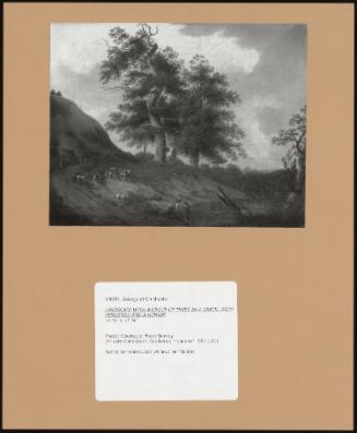 Landscape with a Group of Trees by a Track, with Herdsmen and a Hunter