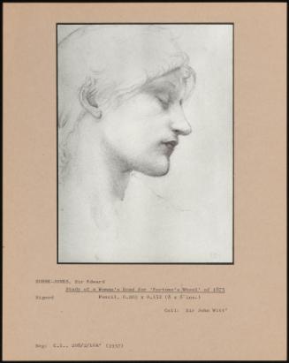 Study Of A Woman's Head For 'fortune's Wheel' Of 1875