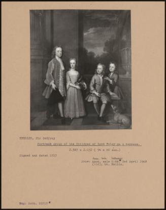 Portrait Group Of The Children Of Lord Foley On A Terrace.