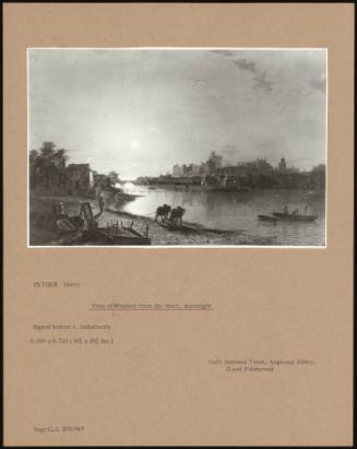 View Of Windsor From The River, Moonlight