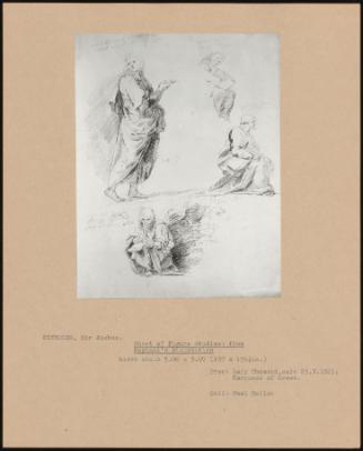 Sheet of Figure Studies: From Raphael's Disputation