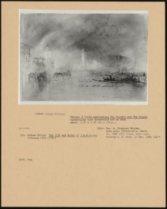 Venice: A Storm Approaching San Giorgio And The Dogana Watercolour With Scratching Out On Wove Paper