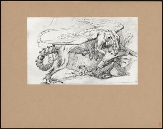 Griffin Striding Over Skeleton Of Lamb (Sketch From An Album)