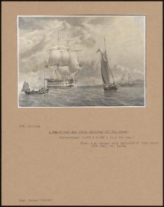 A Man-O'-War And Other Shipping Off The Coast.