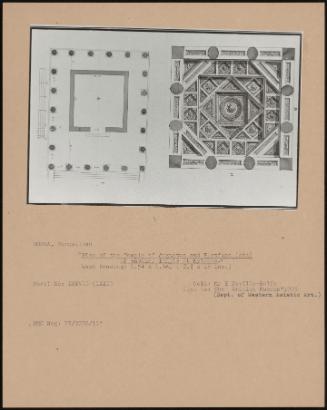 plan Of The Temple Of Augustus And Platfond (Sic) Of Another Temple At Mylassa.