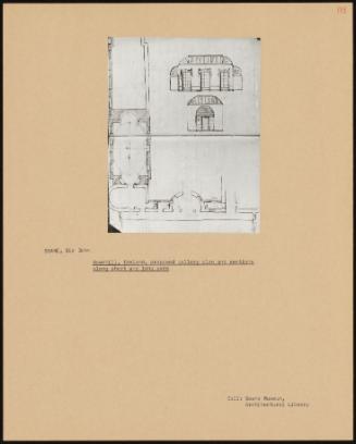 Downhill, Ireland, Proposed Gallery Plan And Sections Along Short And Long Axes