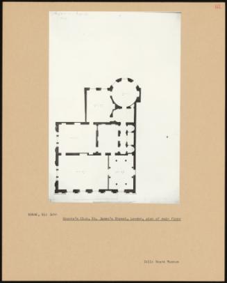 Brooks's Club, St. James's Street, London, Plan Of Main Floor