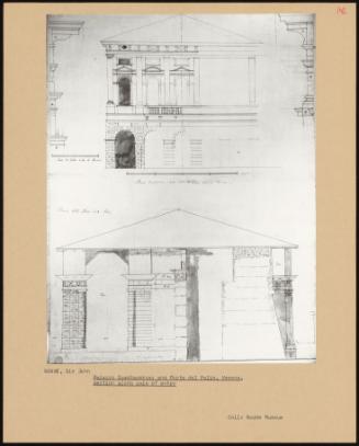 Palazzo Guastaverza; And Porta Del Palio, Verona, Section Along Axis Of Entry