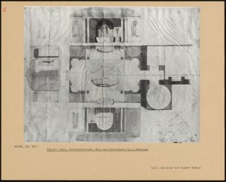 Malvern Hall, Worcestershire, Plan And Elevations For A Bathroom