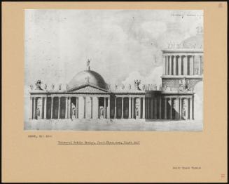 Triumphal Bridge Design, Front Elevation, Right Half