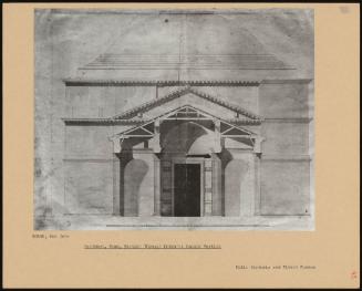 Pantheon, Rome, Section Through Entrance Facade Portico