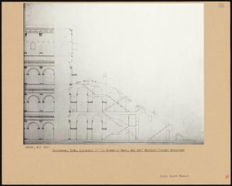 Colosseum, Rome, Elevation Of Two Exterior Bays, And Half Section Through Structure