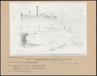 Studies Of A River Barge And Various Views Of A Lock Gate