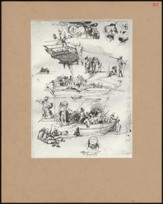 Studies Of Boats & Figures (Sketch From Album)