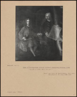 Duke Of Marlborough Seated: Colonel Armstrong Holding A Map