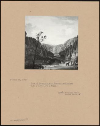 View Of Dovedale With Figures And Horses