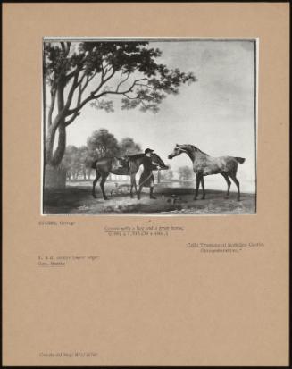 Groom With A Bay And A Grey Horse