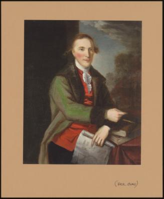 Portrait Of Robert Mack, In A Fur-Trimmed Green Coat, Holding Architectural Plans