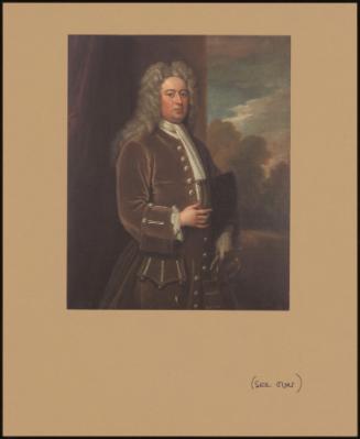 Portrait Of Dudley North Of Glemham (1684-1729) Ina Brown Coat, A Tricorn Under His Left Arm