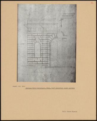 Gateway Orti Farnesiani, Rome, Half Elevation Lower Portion