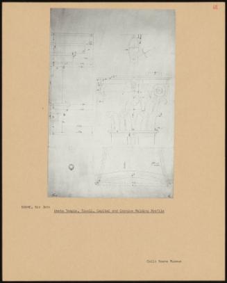 Vesta Temple, Tivoli, Capital And Cornice Molding Profile