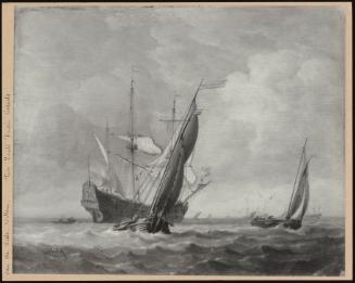 Two Small Dutch Vessels; Two Small Dutch Vessels And A Man-Of-War