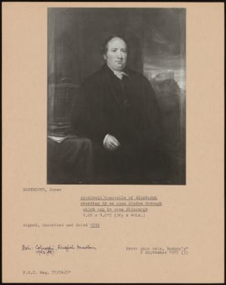 Archibald Constable Of Edinburgh Standing By An Open Window Through Which Can Be Seen Edinburgh