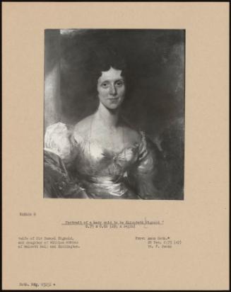 Portrait Of A Lady Said To Be Elizabeth Bignold +