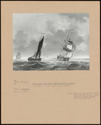 Ships Off The Coast (Man-Of-War To Right)